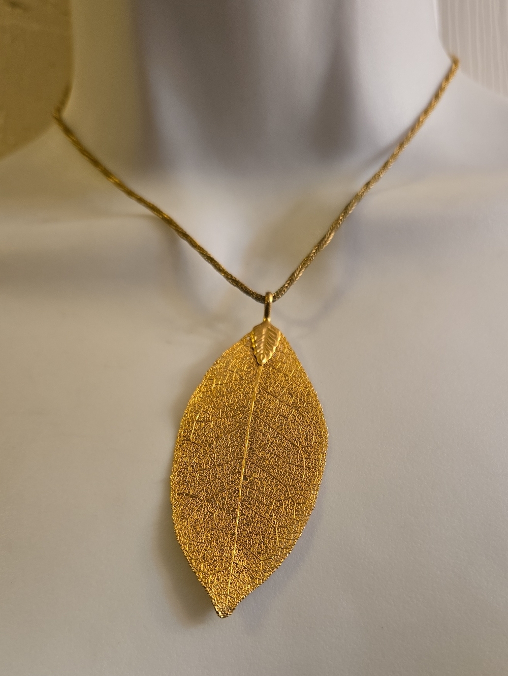 Gold Dipped Leaf Pendant Necklace - Women Jewelry